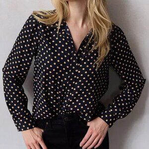 ISO: Women's LC Lauren Conrad Button Front Shirt, Black Clara Dot